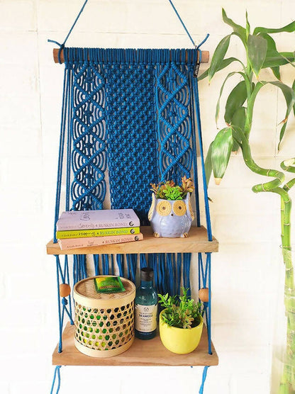 Intricate Macrame Double Wall Shelf