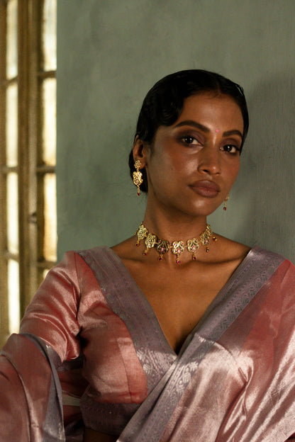 Glory To The Crown Handwoven Mulberry Silk Tissue Saree