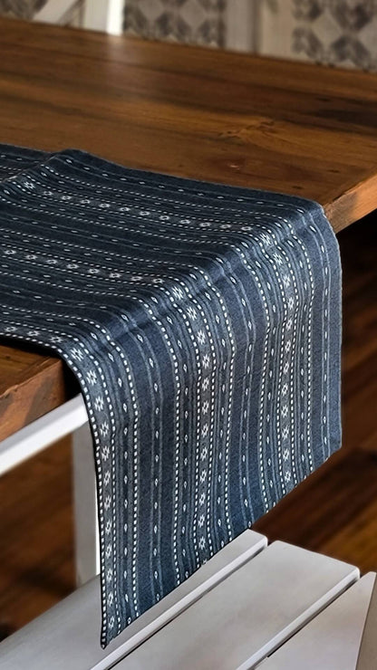 Woven Aegean Blue Wipeable & Anti-skid Table Runner