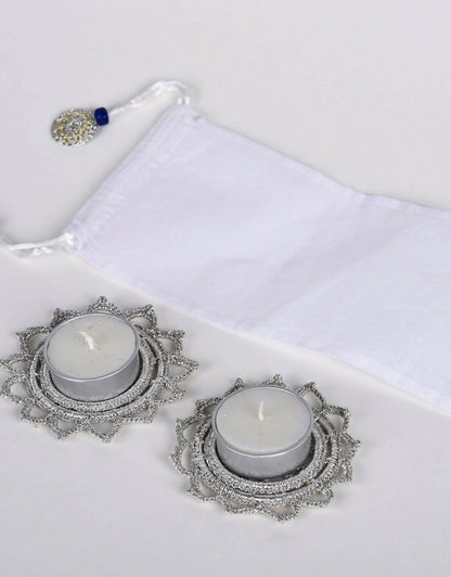 Tea Lights Diya Placemats Silver