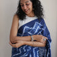 Blue Moon - Tie-Dye Mulmul Cotton Bagru Saree