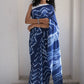 Blue Moon - Tie-Dye Mulmul Cotton Bagru Saree