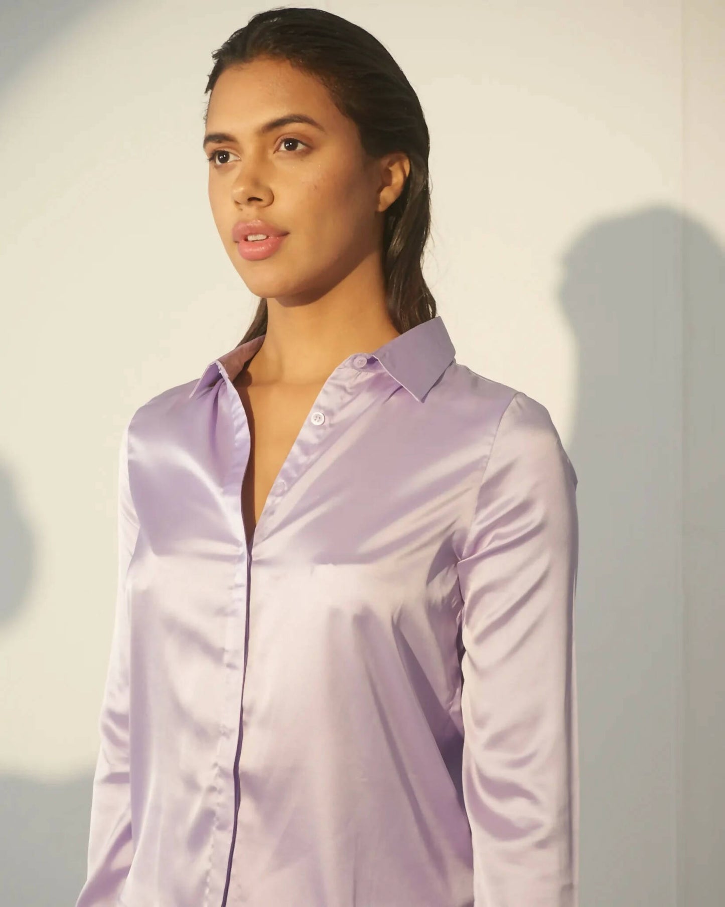 Power Dose - Lavender Satin Shirt