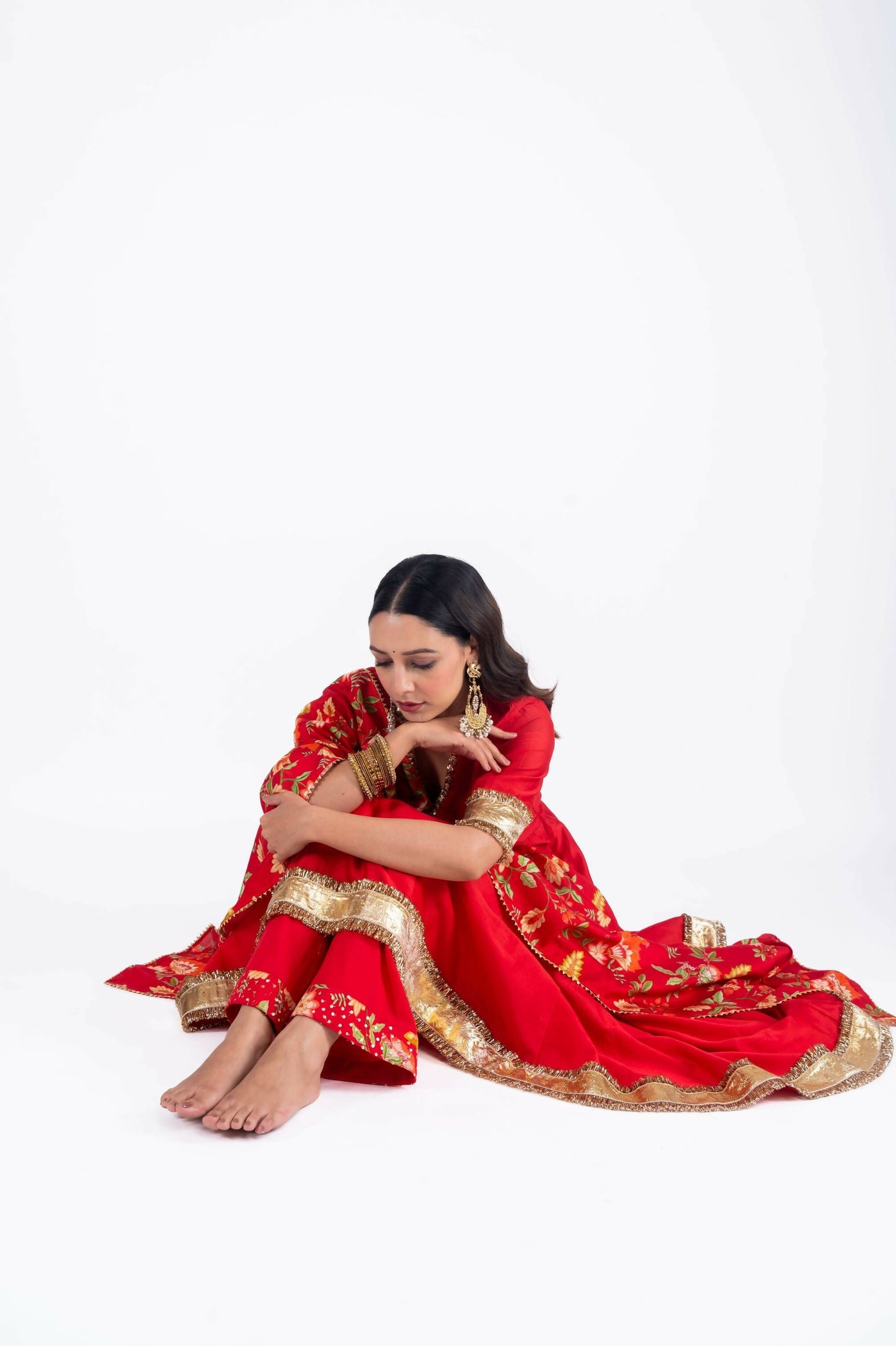 Aayat Red Anarkali Set