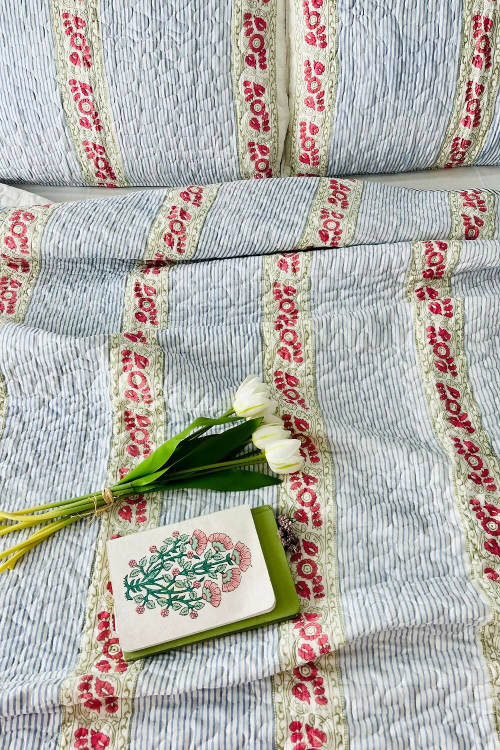 Florence Handblock Printed Quilted Bedcover