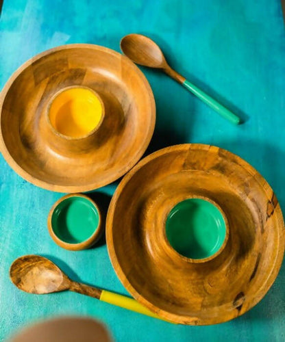 Chip and Dip Round Yellow Platter