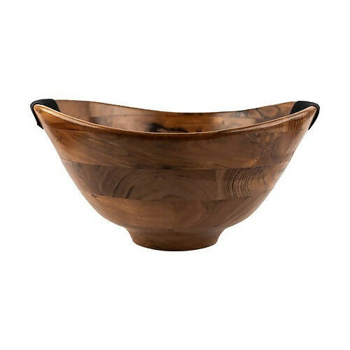 Serving Bowl Wooden Boat with Rope L