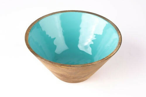 Serving Bowl Wooden Sea Blue