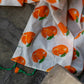 Orange White Printed Saree
