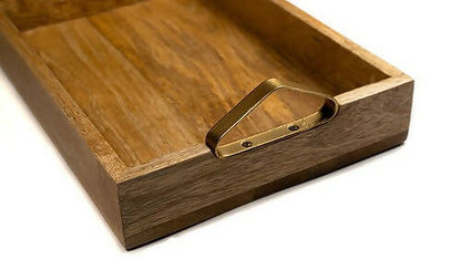 Tray Wooden Triangle Handle L