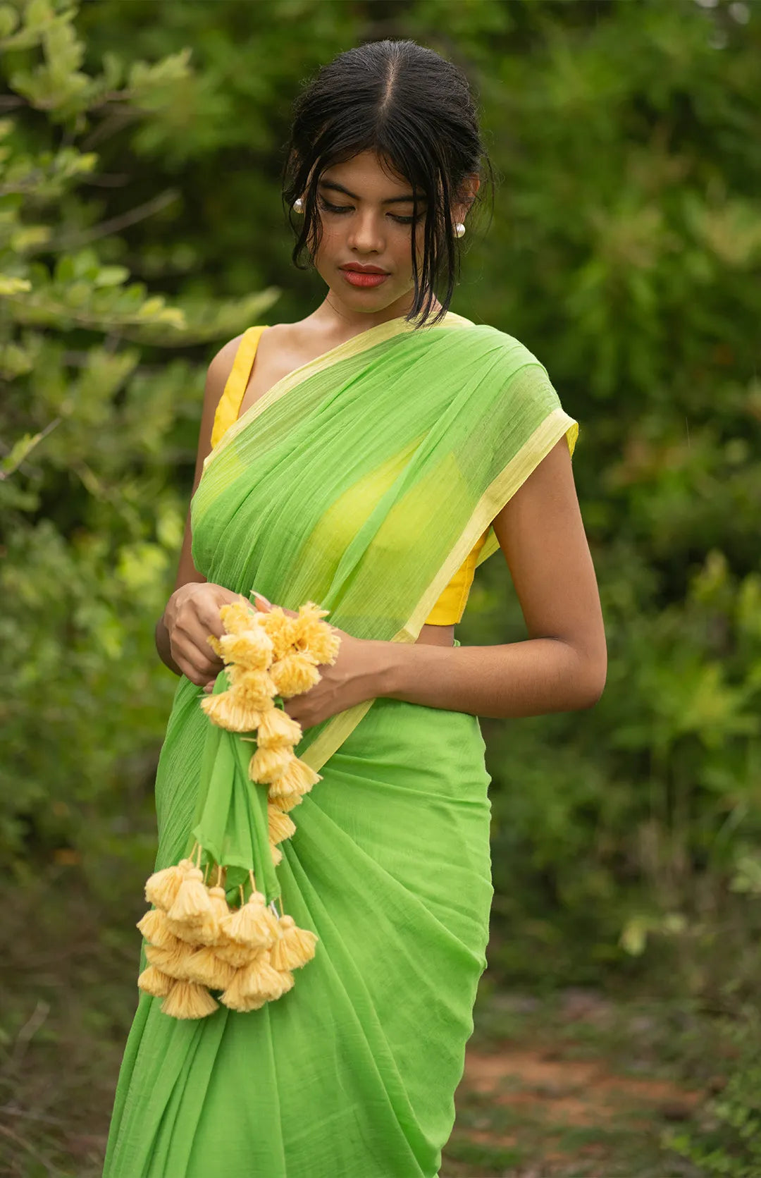 Secret Forest Border Saree