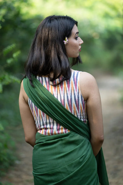 Slytherin Dark Green Saree