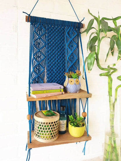 Intricate Macrame Double Wall Shelf