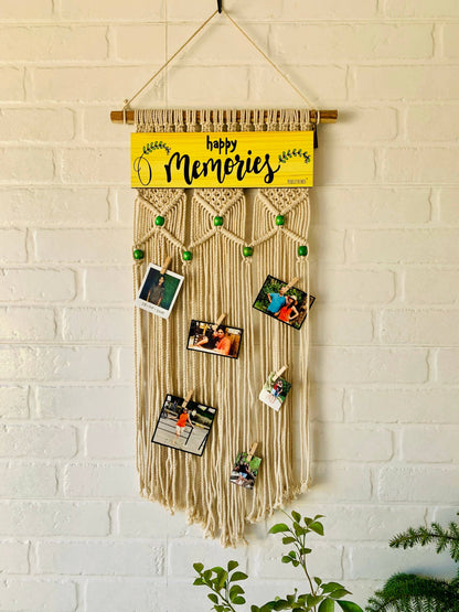 Happy Memories Macrame Photo Hanger