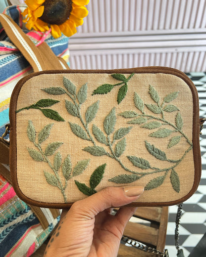 Leafy Vegan Suede Sling/Belt Bag