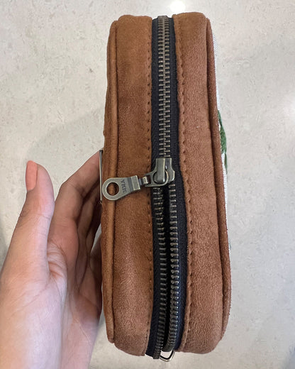 Leafy Vegan Suede Sling/Belt Bag