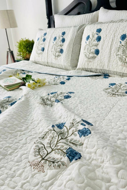 Nilay Handblock Printed Quilted Bedcover