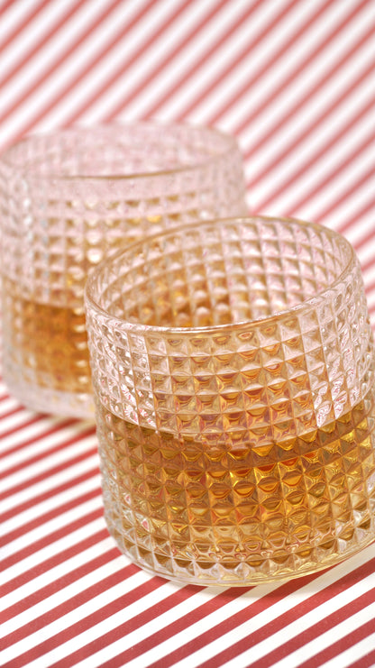 Rolling Checkered Whiskey Glass (set of 2)