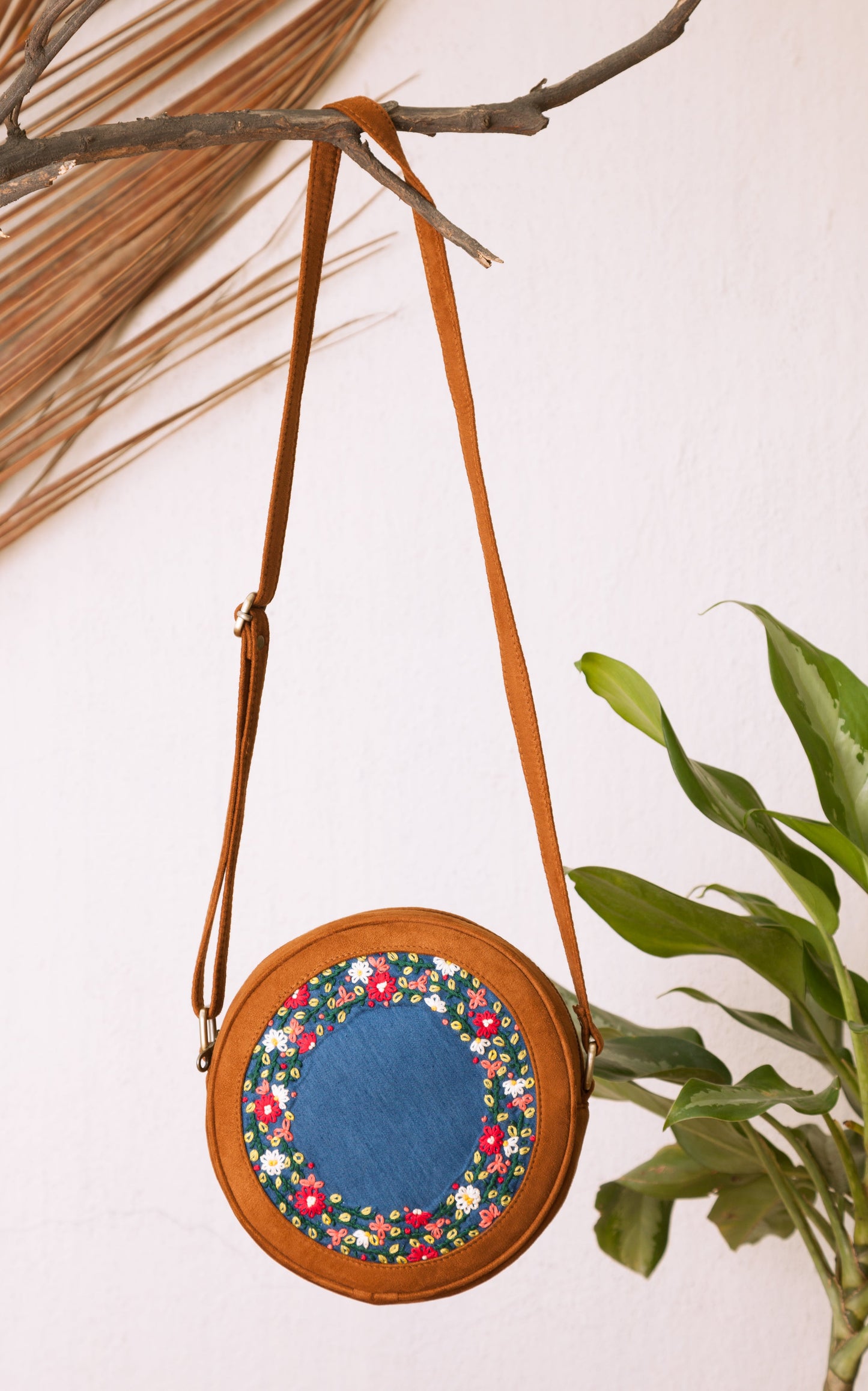Floral Embroidered Round Sling