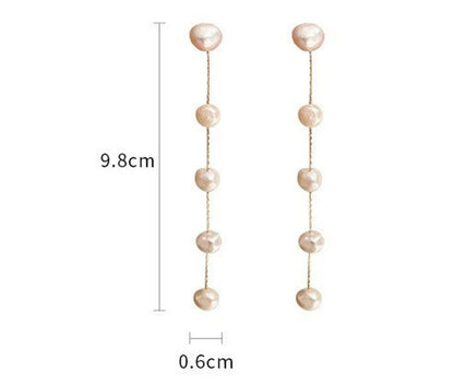 Pearl Tassel Drop Earrings