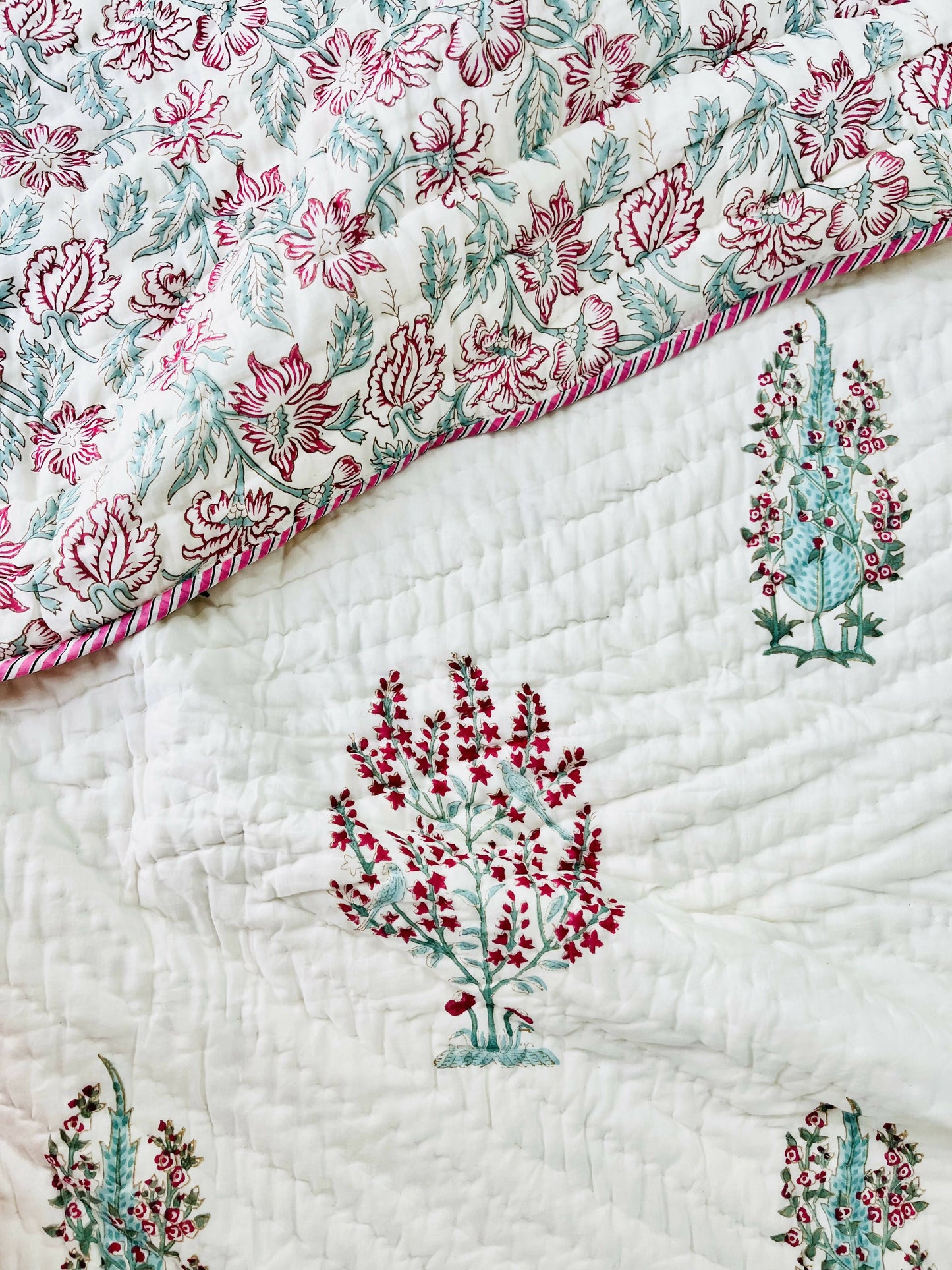 Panchi Hand Block Printed Cotton Bedding Set