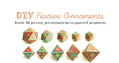 Set Of 10 Geometric Ornaments - Diy Paper Craft Kit