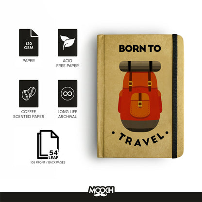 Born to Travel - A5 Hardcover Handcrafted Diary | Notebook