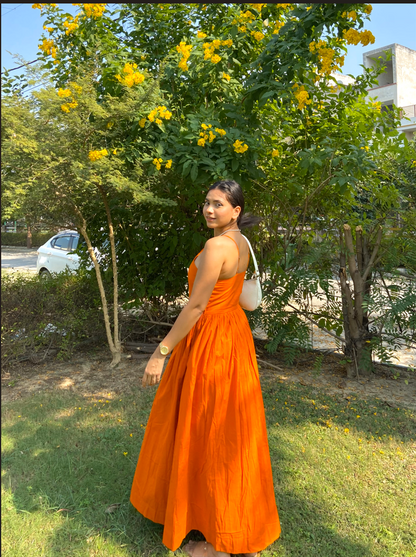 Orange Splash Maxi Dress