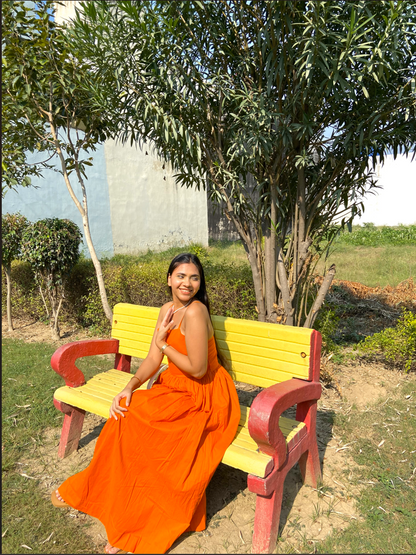 Orange Splash Maxi Dress