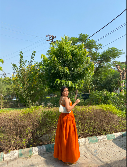 Orange Splash Maxi Dress