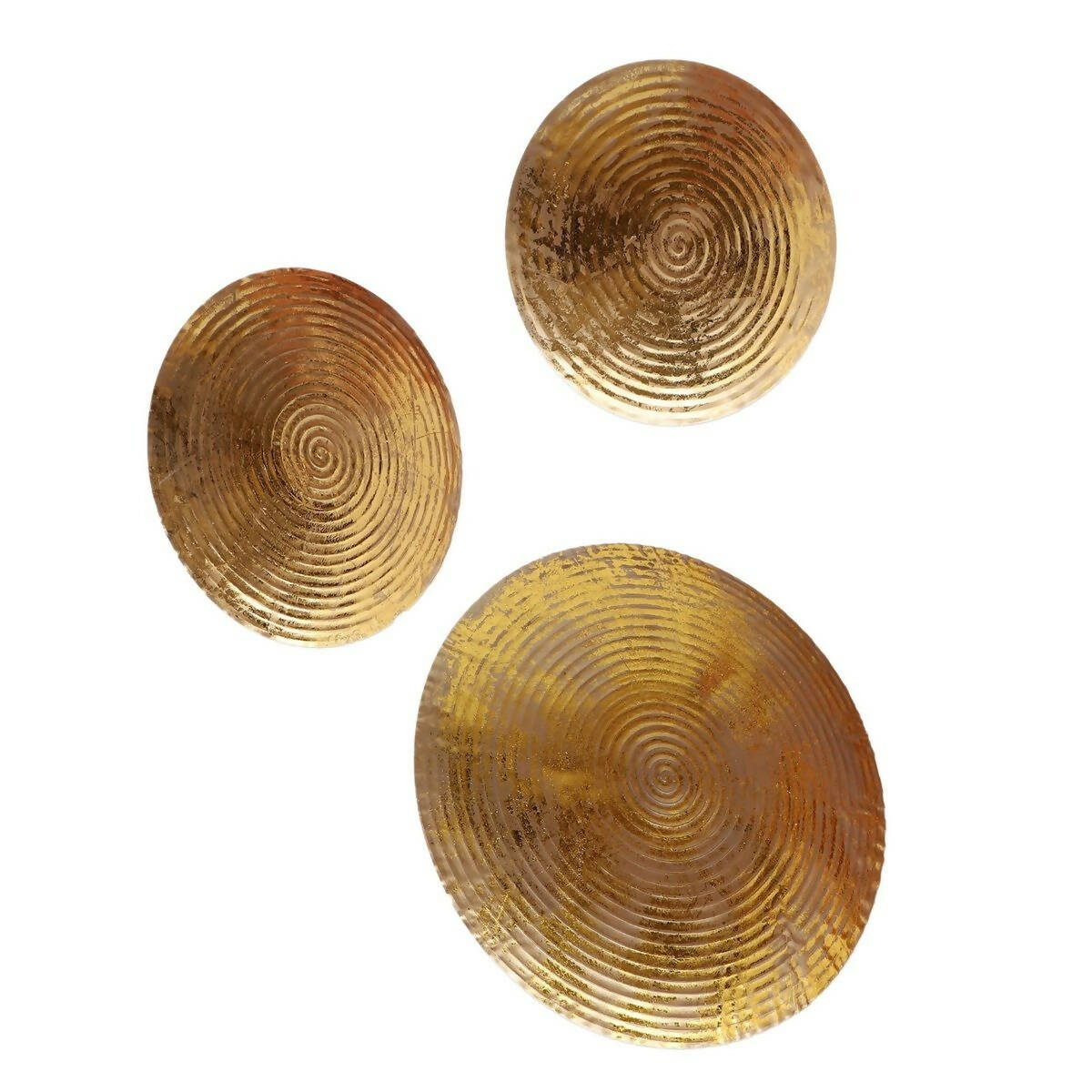 Round Ring Gold Foil Wall Decor Set of 3