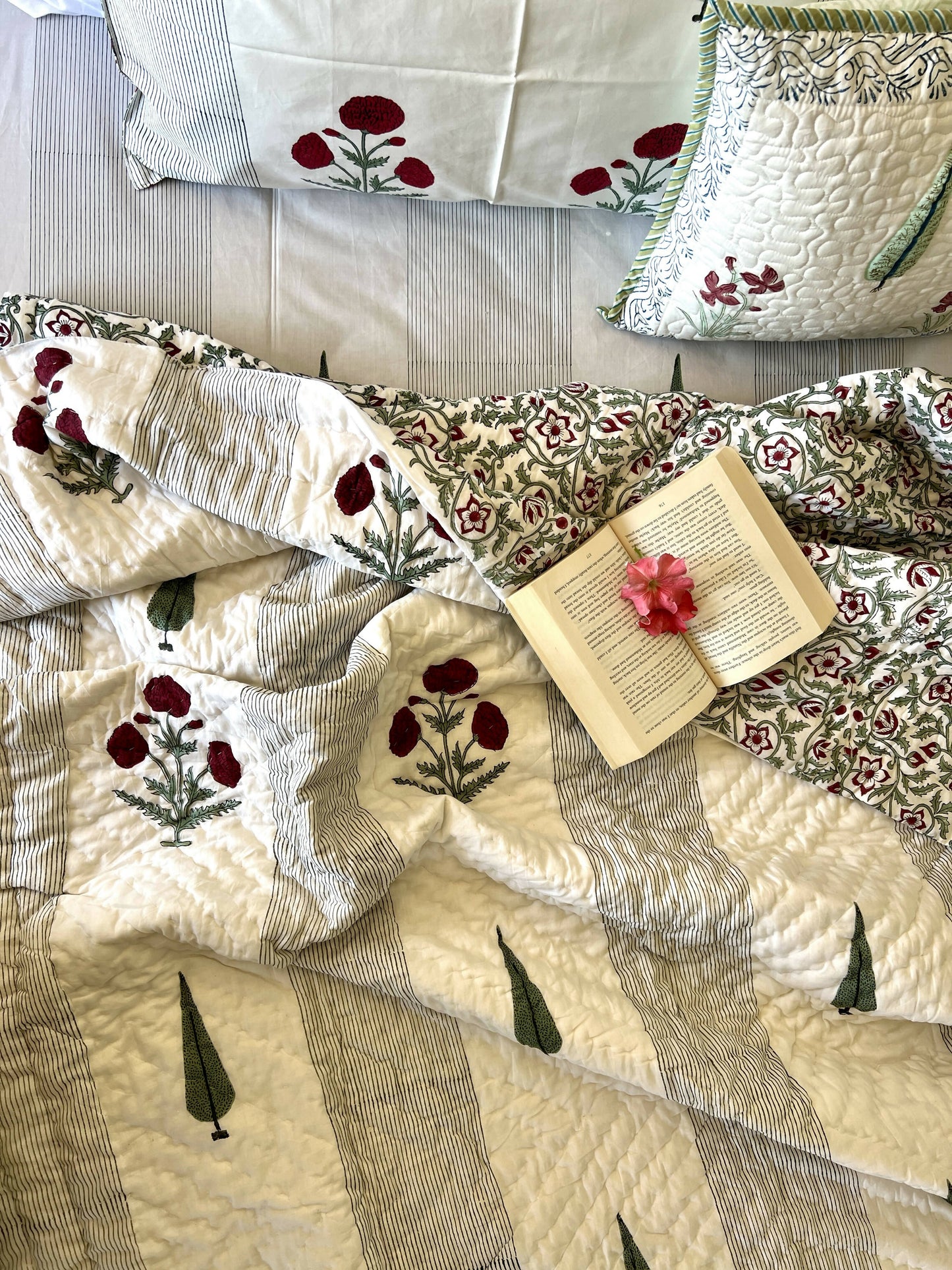 Reversible Hand Block Quilt | Zen