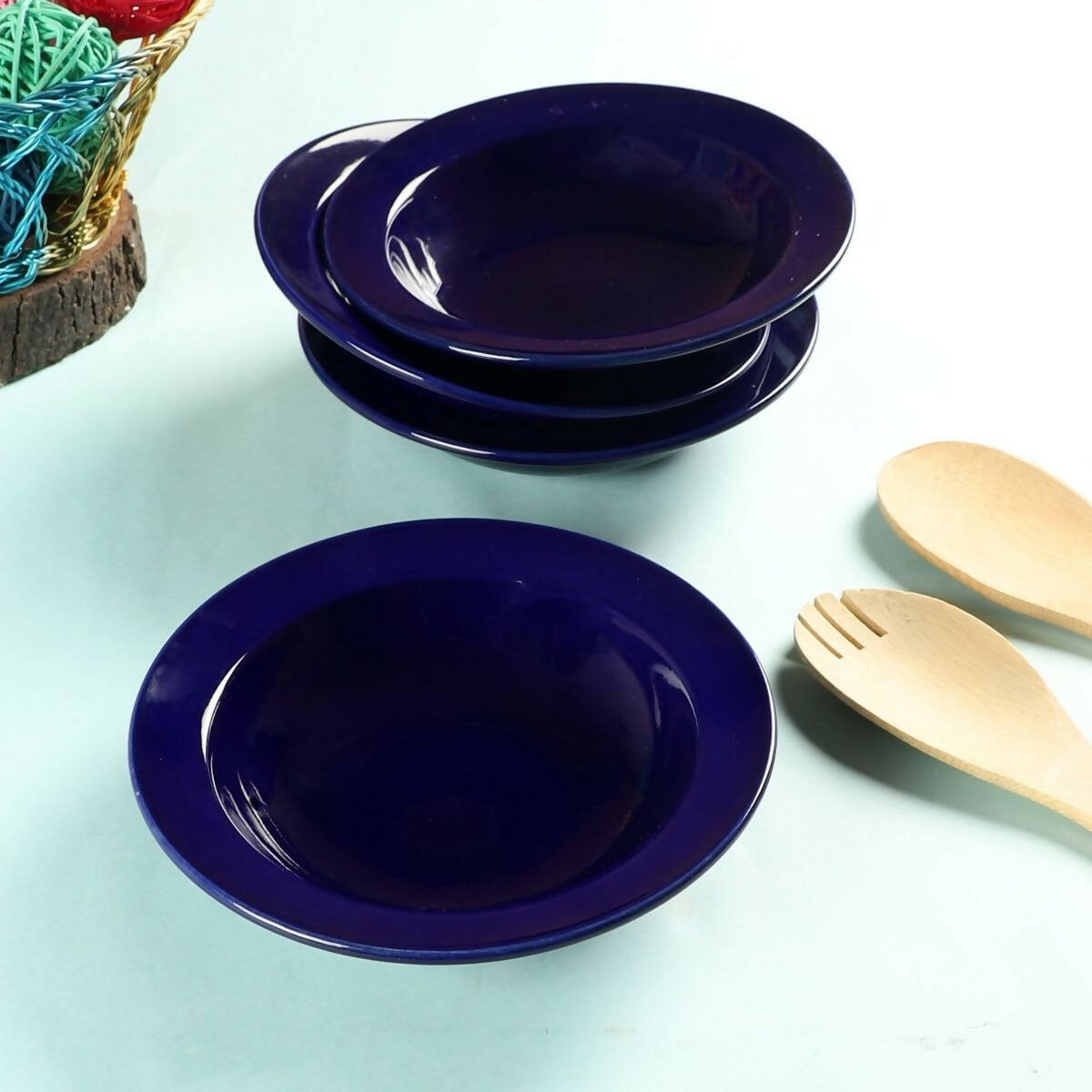 Blue Pasta Plate Set of 4