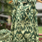 Pine Green Ikat Double Breasted Long Blazer - Shorts Set