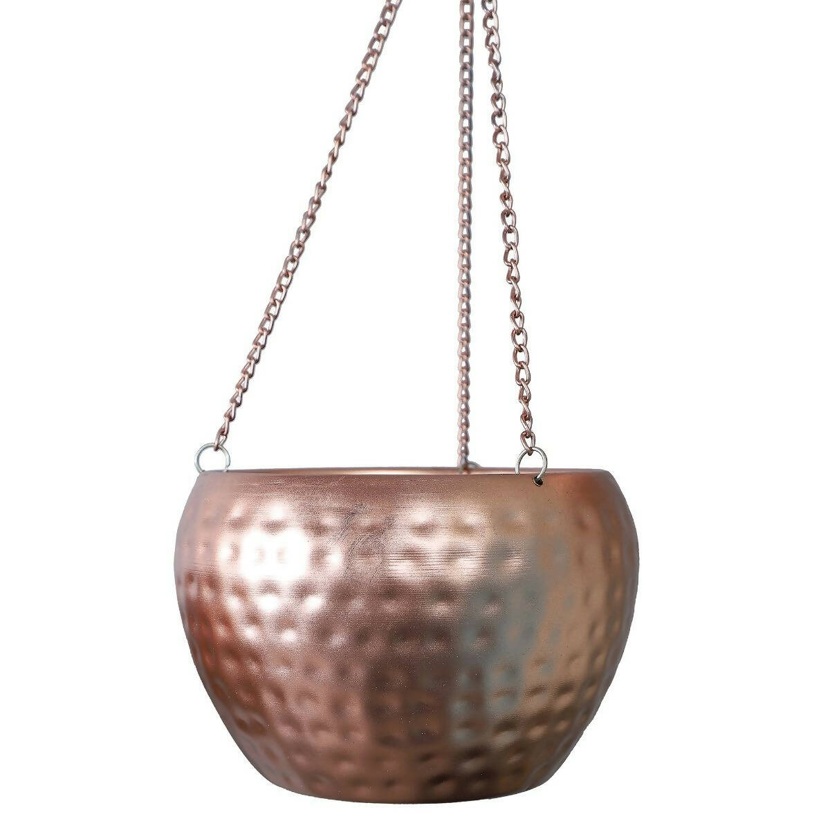 Hanging Copper Hammered Apple Planter Set of 3