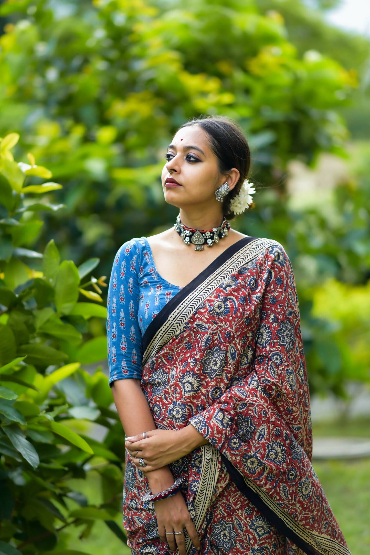 Rosy Affair- Hand Block Print Mulmul Cotton Saree