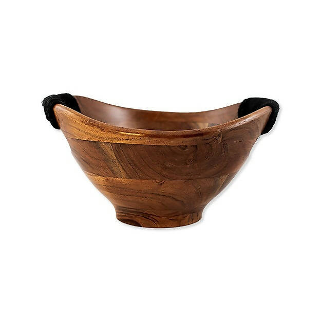 Serving Bowl Wooden Boat with Rope M