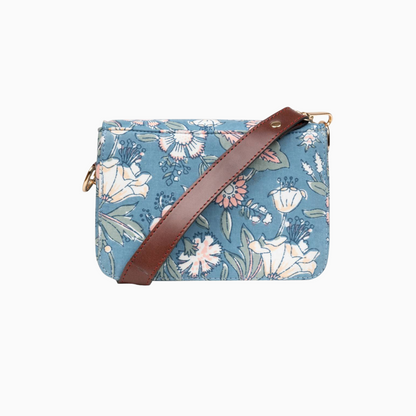 Spring Morning Blockprinted Rectangle Cross Body Bags