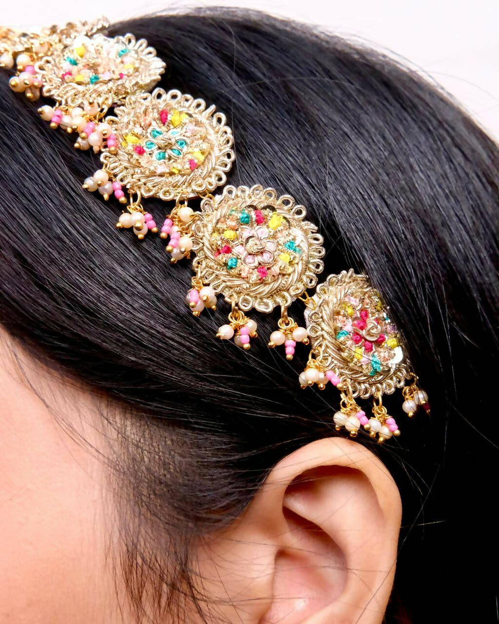 Mini Rang Sheeshpatti and Earrings Set