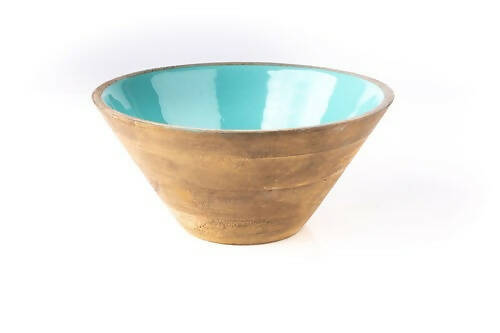 Serving Bowl Wooden Sea Blue