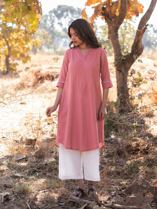 Tropical Peach Kurta Set