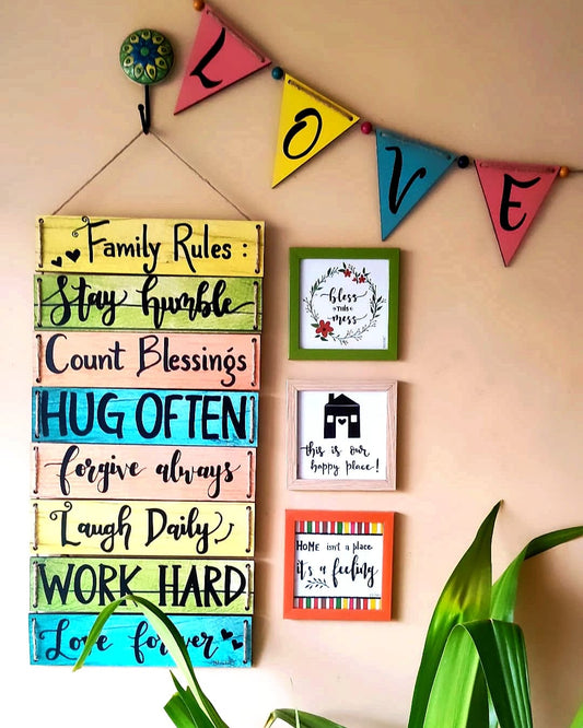 Family Rules Combo | Wall Decor