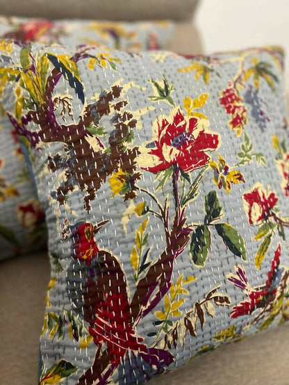 Kantha Cushion Cover| Legends of Sparrow - Grey (Set of 2)