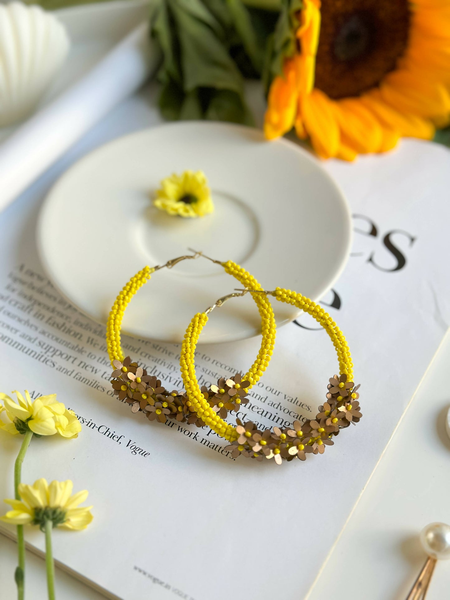 Floral Hoop Earrings