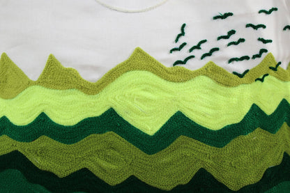 Green Scenery - Hand Embroidered (Pack of 1)