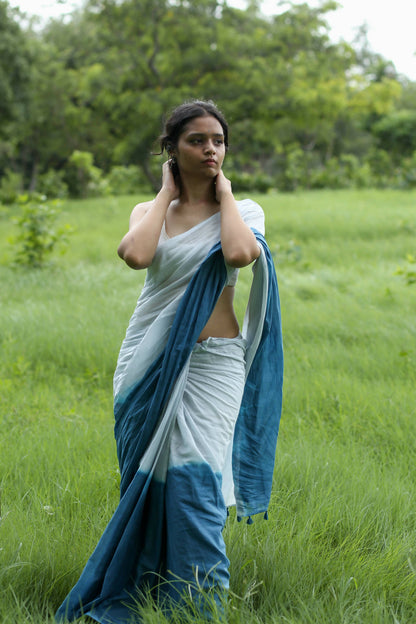 Ombre Hand Dyed Mulmul Cotton Saree