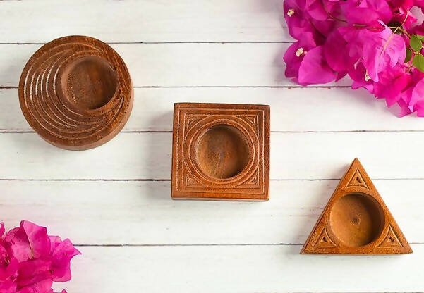 T-Light Holder Wooden Shapes