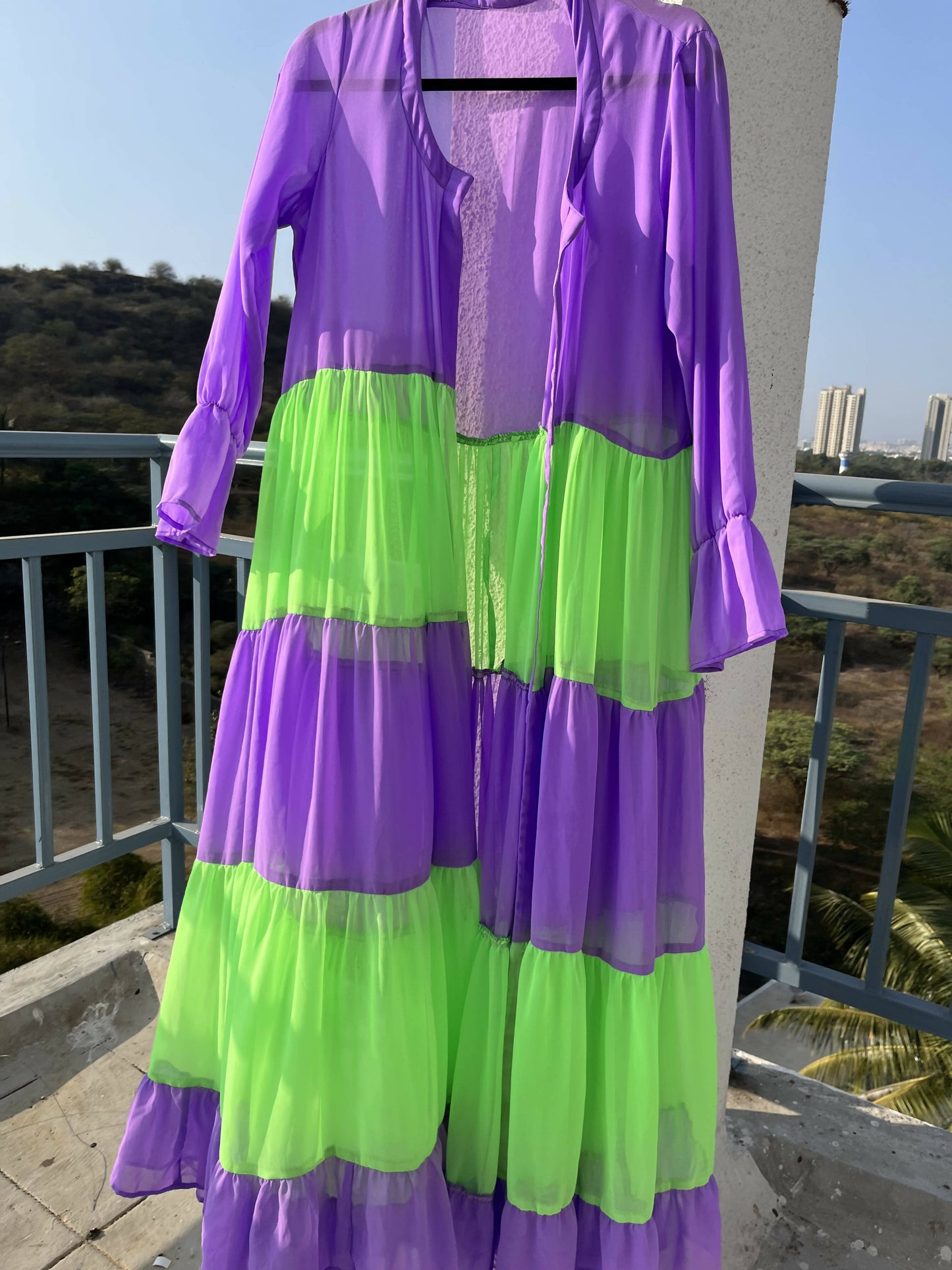 Purple & Green Superhero Cape