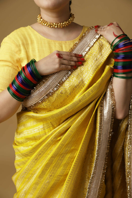 Yellow Aayat Saree