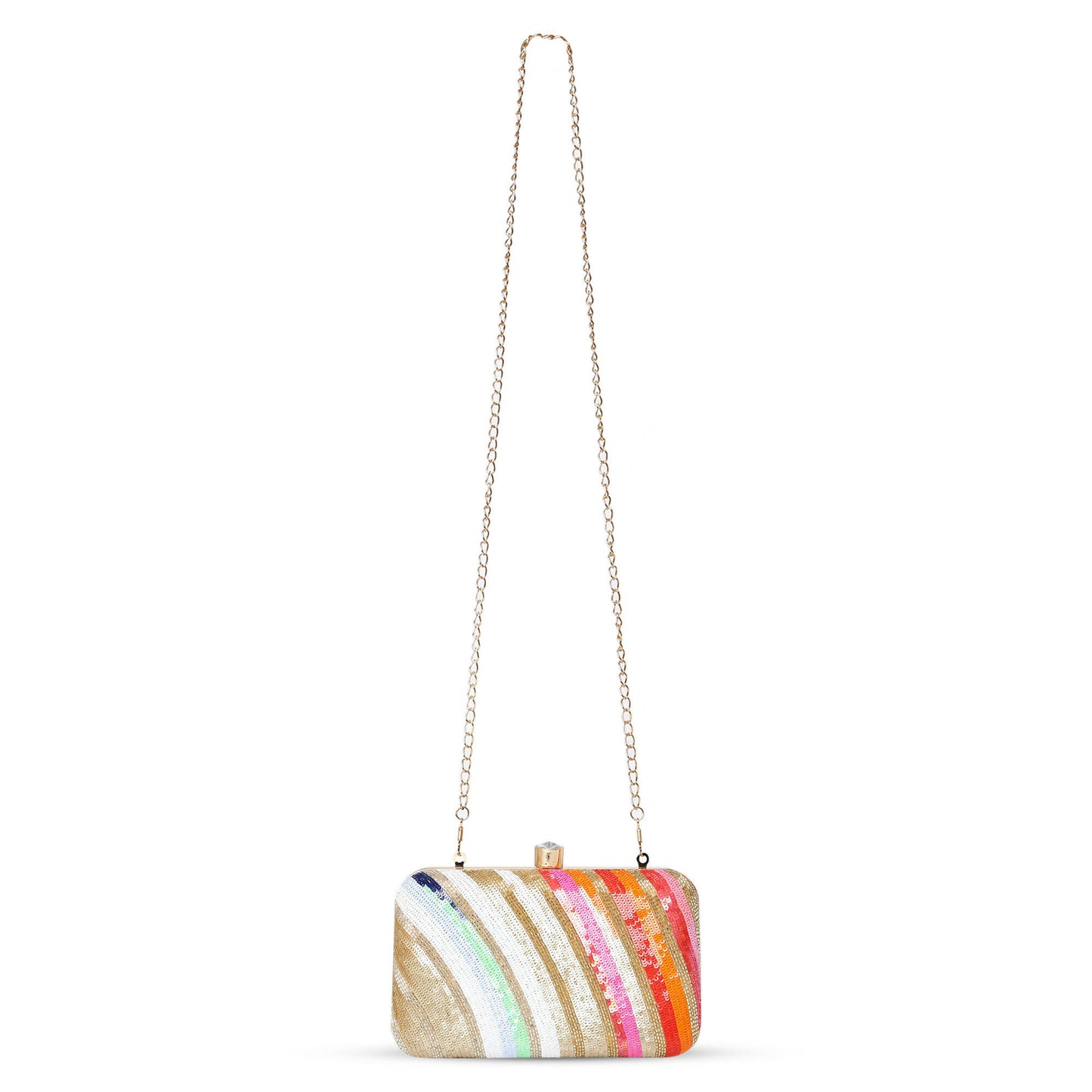 Vibrant Rainbow Clutch: Burst Of Colours